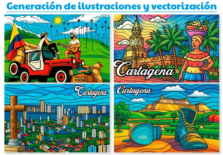 ilustración con IA y vectorización